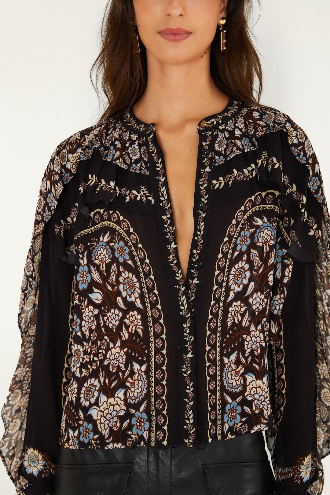 Daniela Black Long Sleeve Top