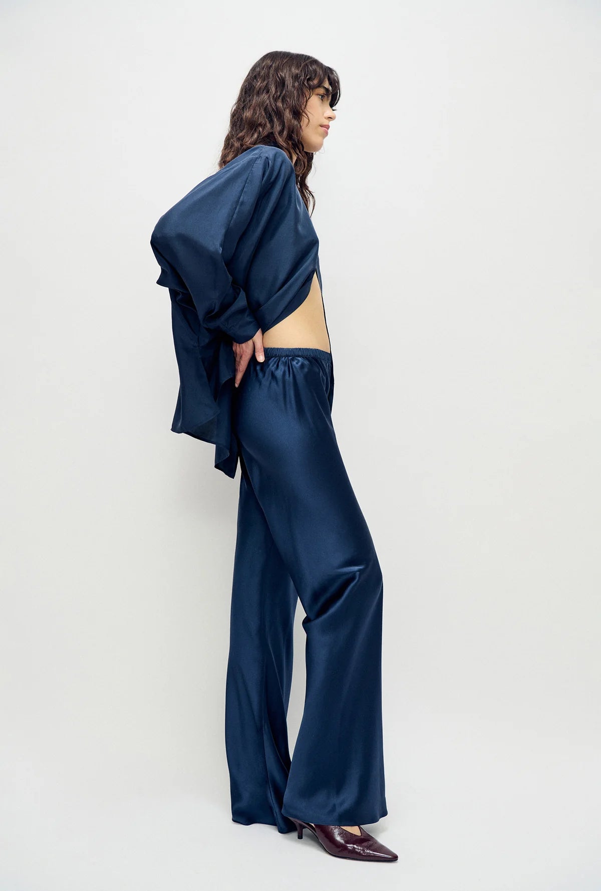 Bias Cut Pants Midnight