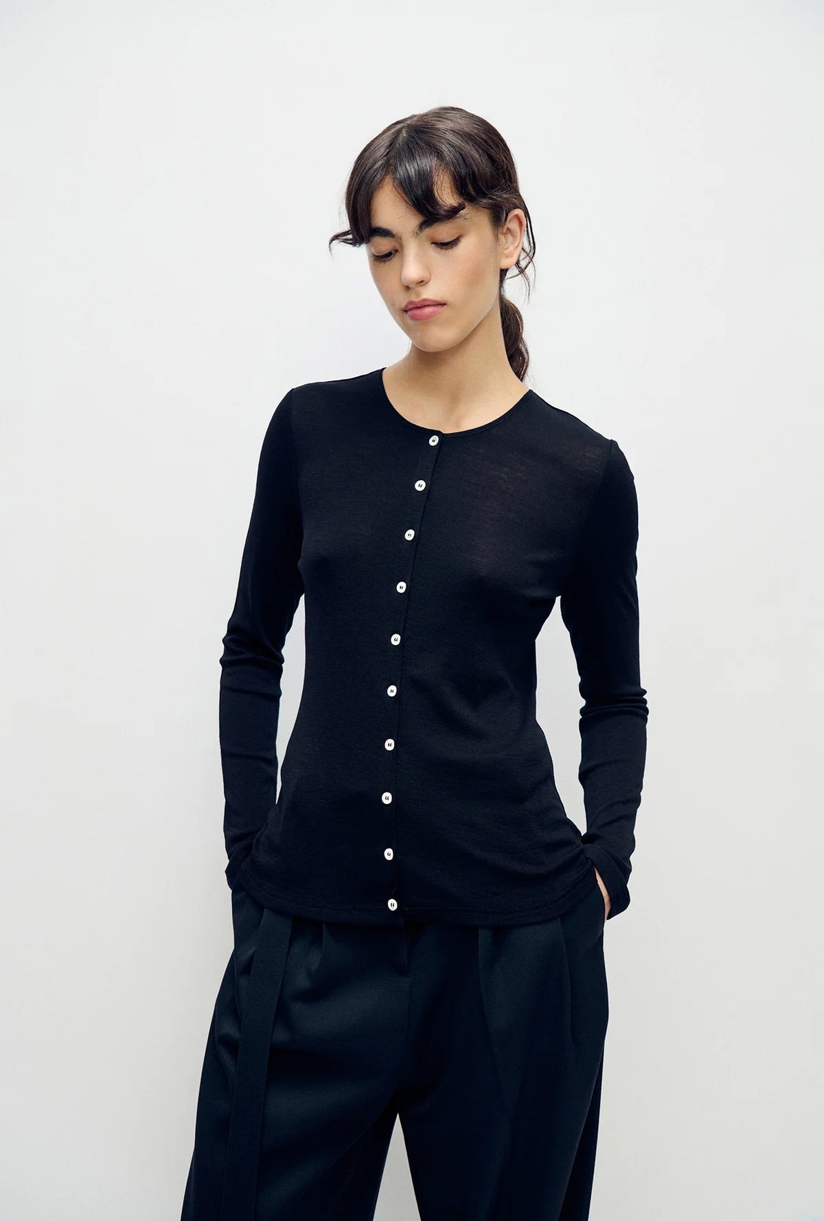 Merino Cardigan Black