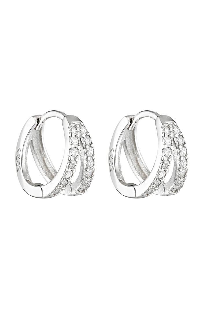 DOUBLE ANGEL HUGGIES - STERLING/CLEAR