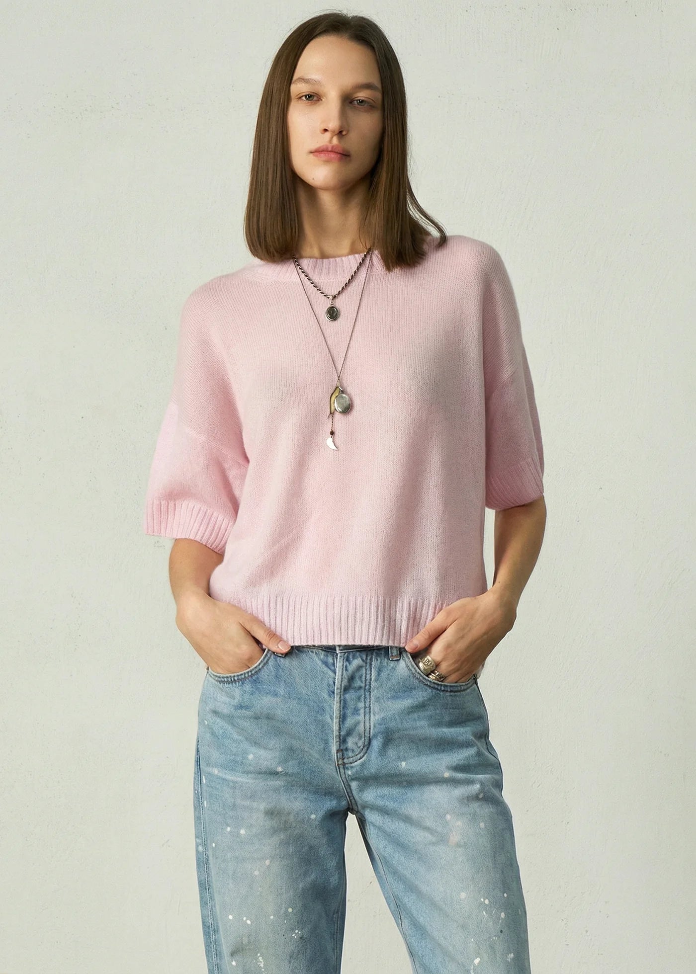 273 Cashmere Featherweight Top Pink