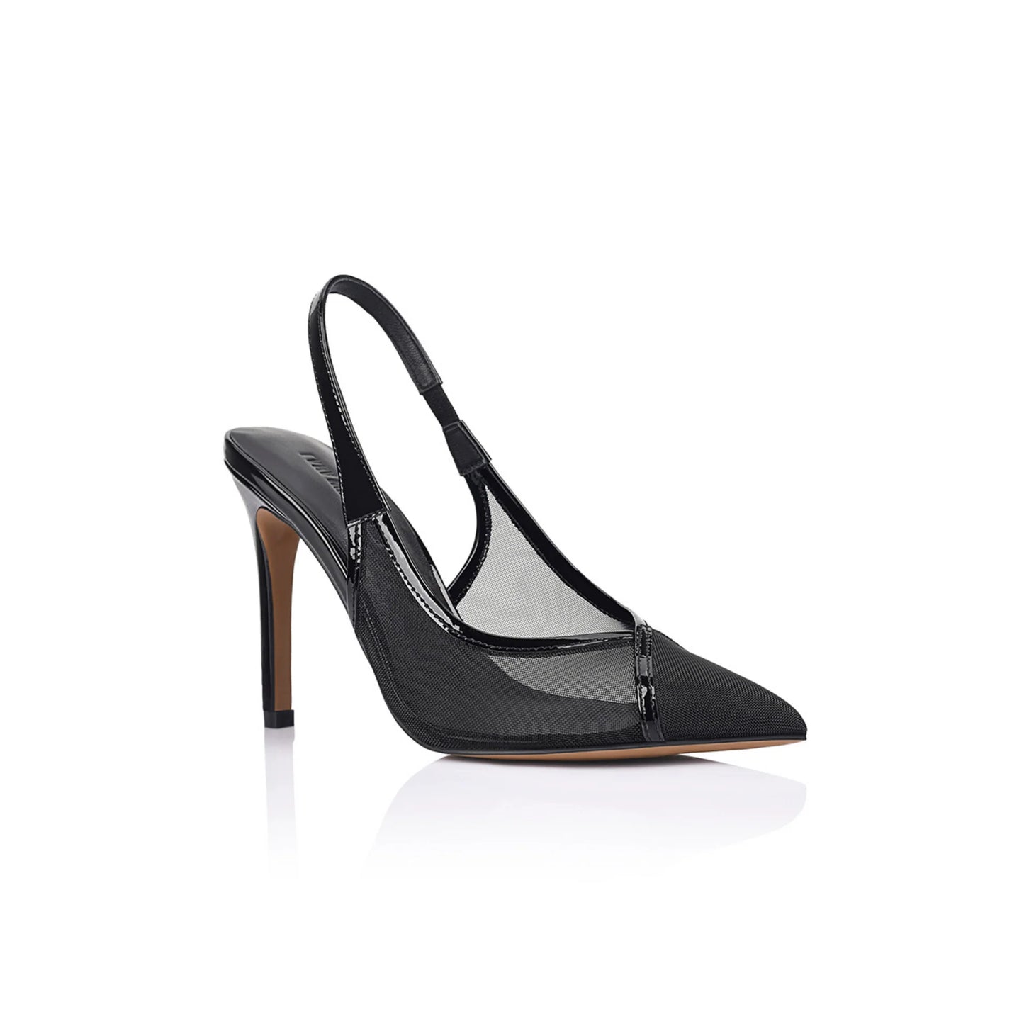 Chai Pump Black Mesh & Patent Leather