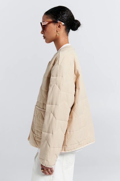 Quilted Drift Jacket Natural