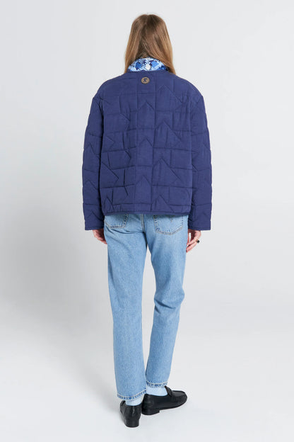 Quilted Drift Jacket Navy