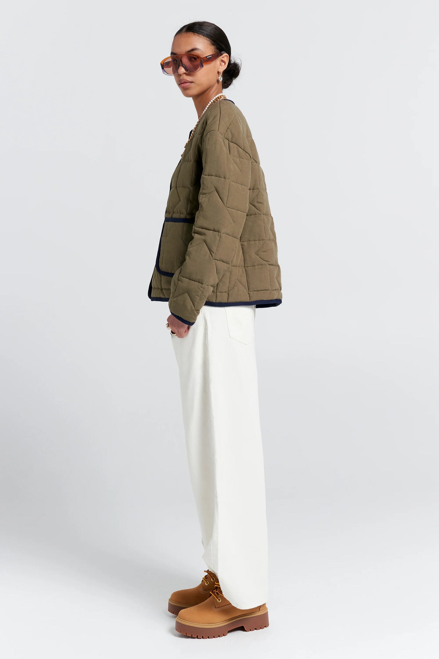 Quilted Drift Jacket Khaki