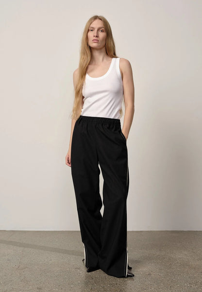 Davi Mid Waist Pants Grey Pinstripe