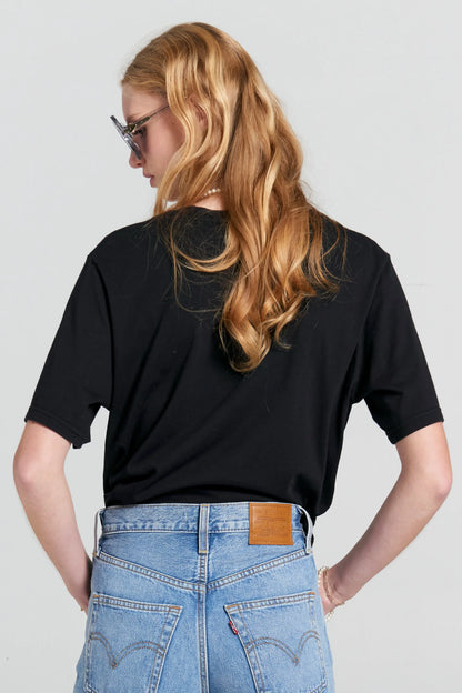 Embroidered Runaway Girl Classic T-Shirt Black