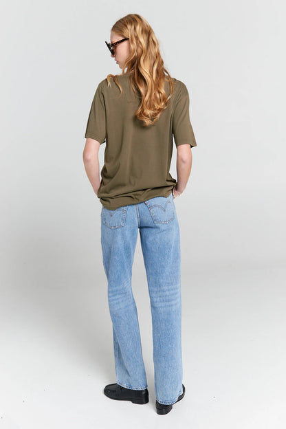 Embroidered Runaway Girl Classic T-Shirt Green