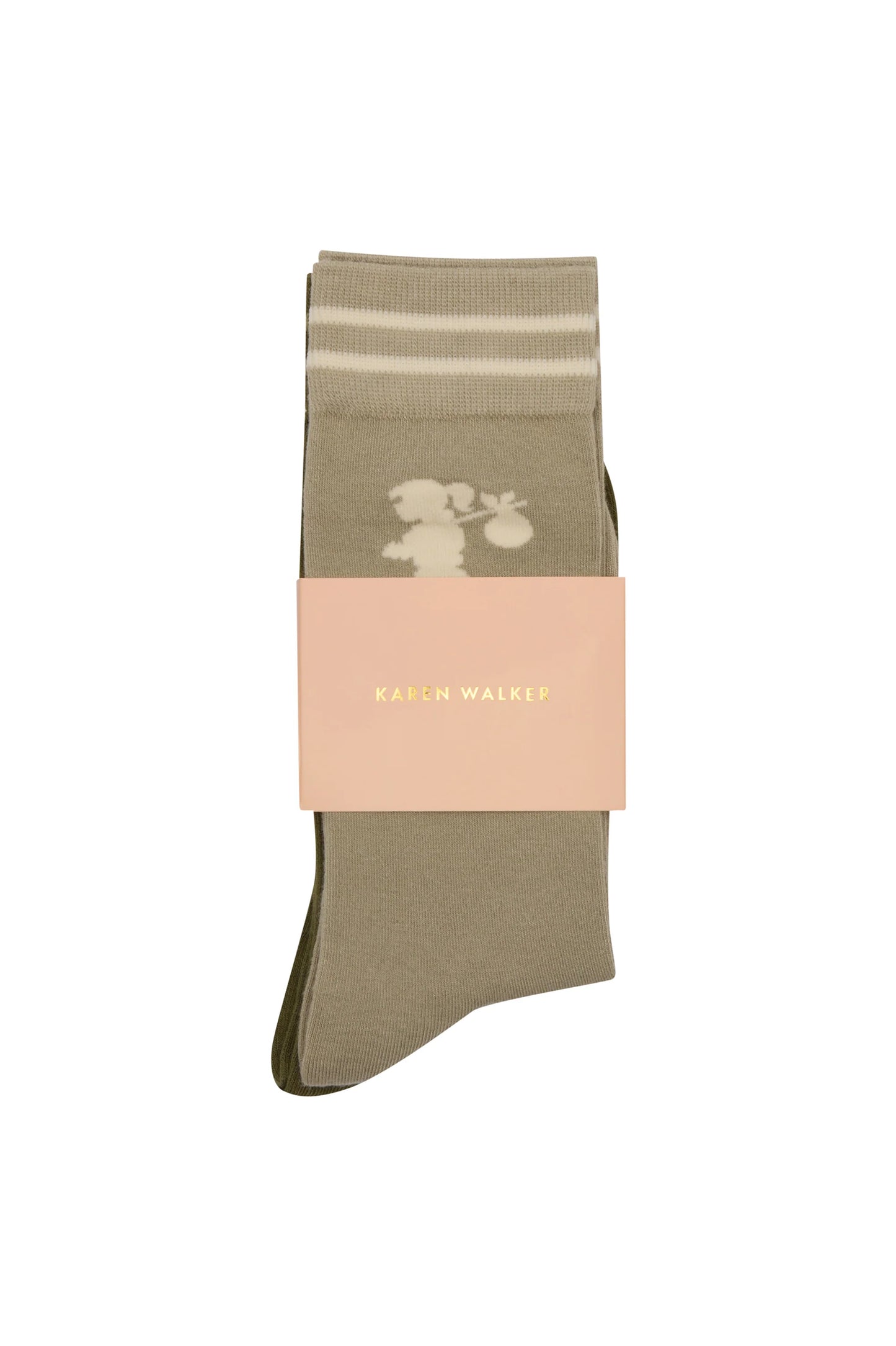 Runaway Girls Socks 2 Pack Sage/Olive