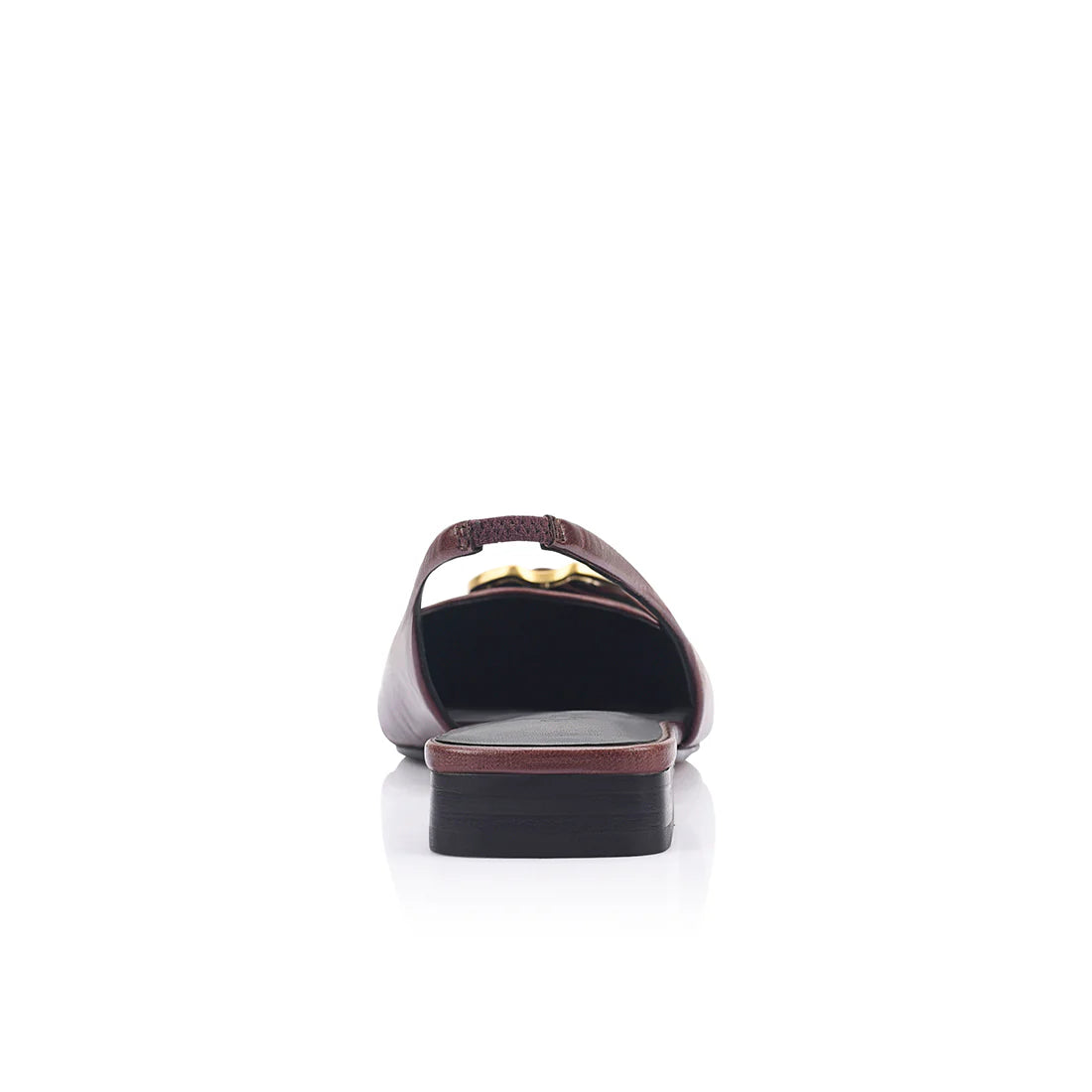 Alison Slingback Flat Brown Leather