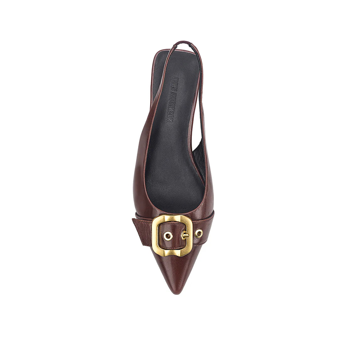 Alison Slingback Flat Brown Leather