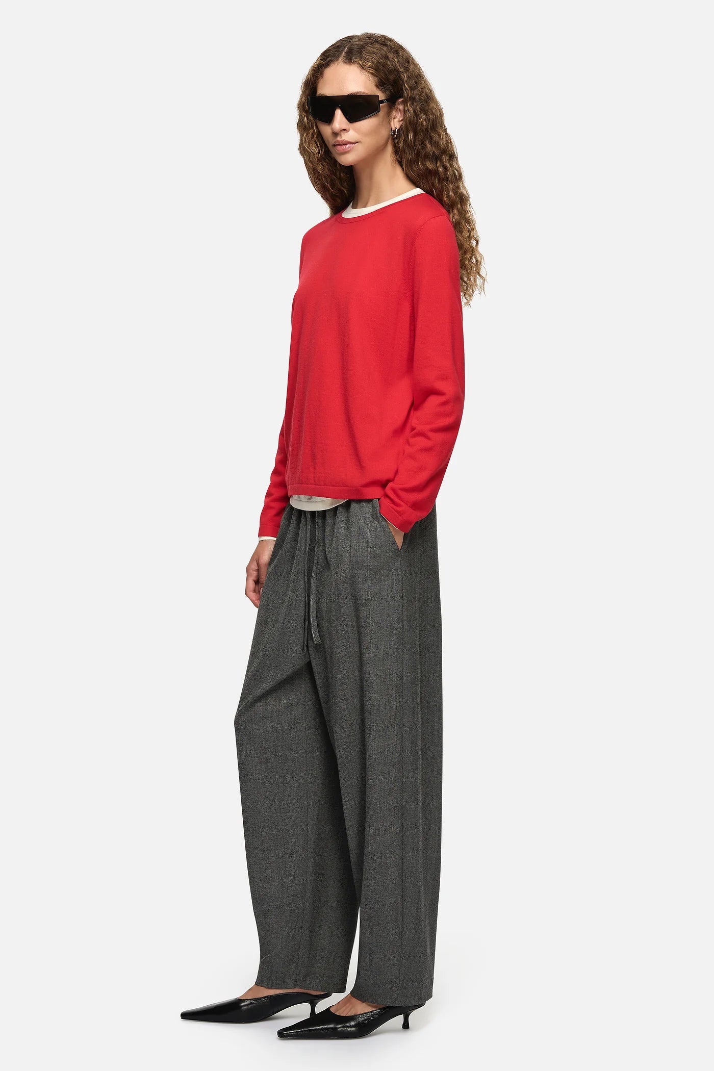 Amber Layered Sweater Red