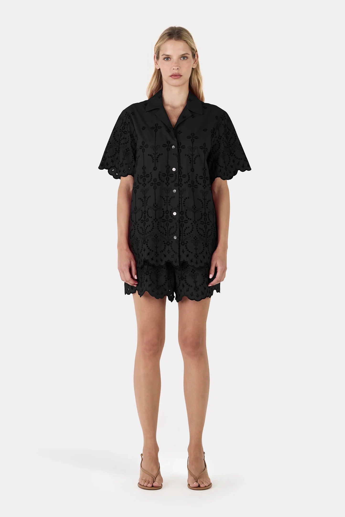 Bronny Shirt Black Anglaise