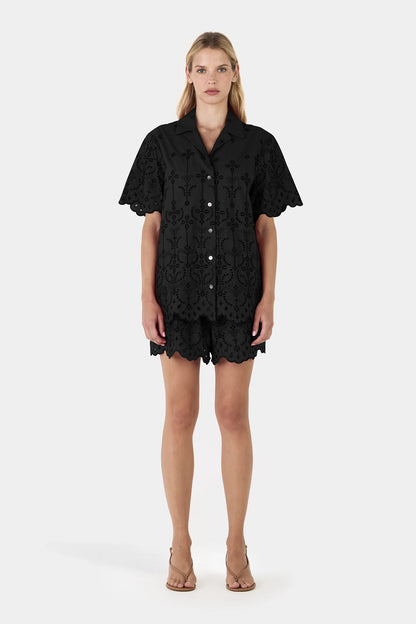Bronny Shirt Black Anglaise