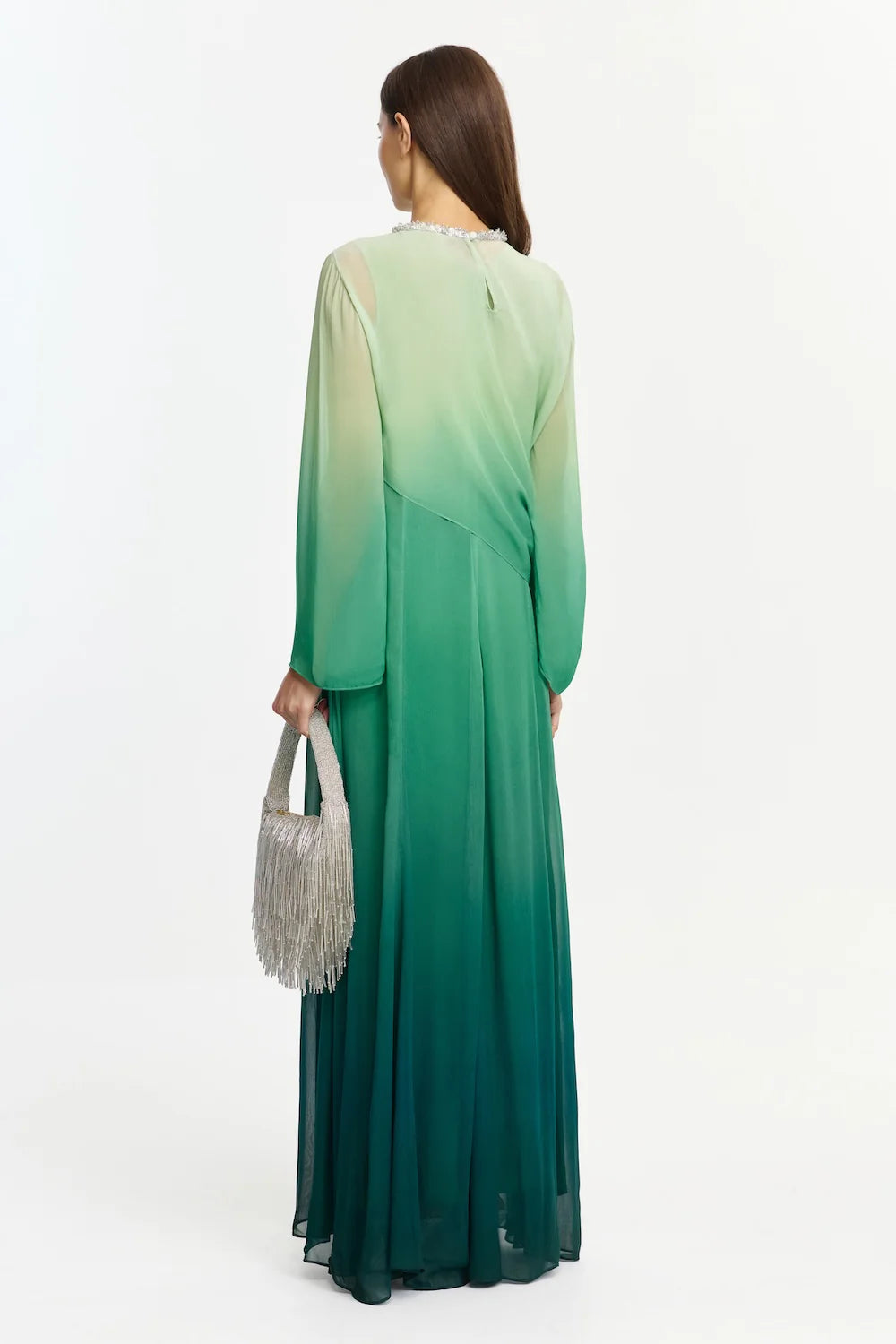 Bridle Long Sleeve Maxi Dress Emerald Ombre