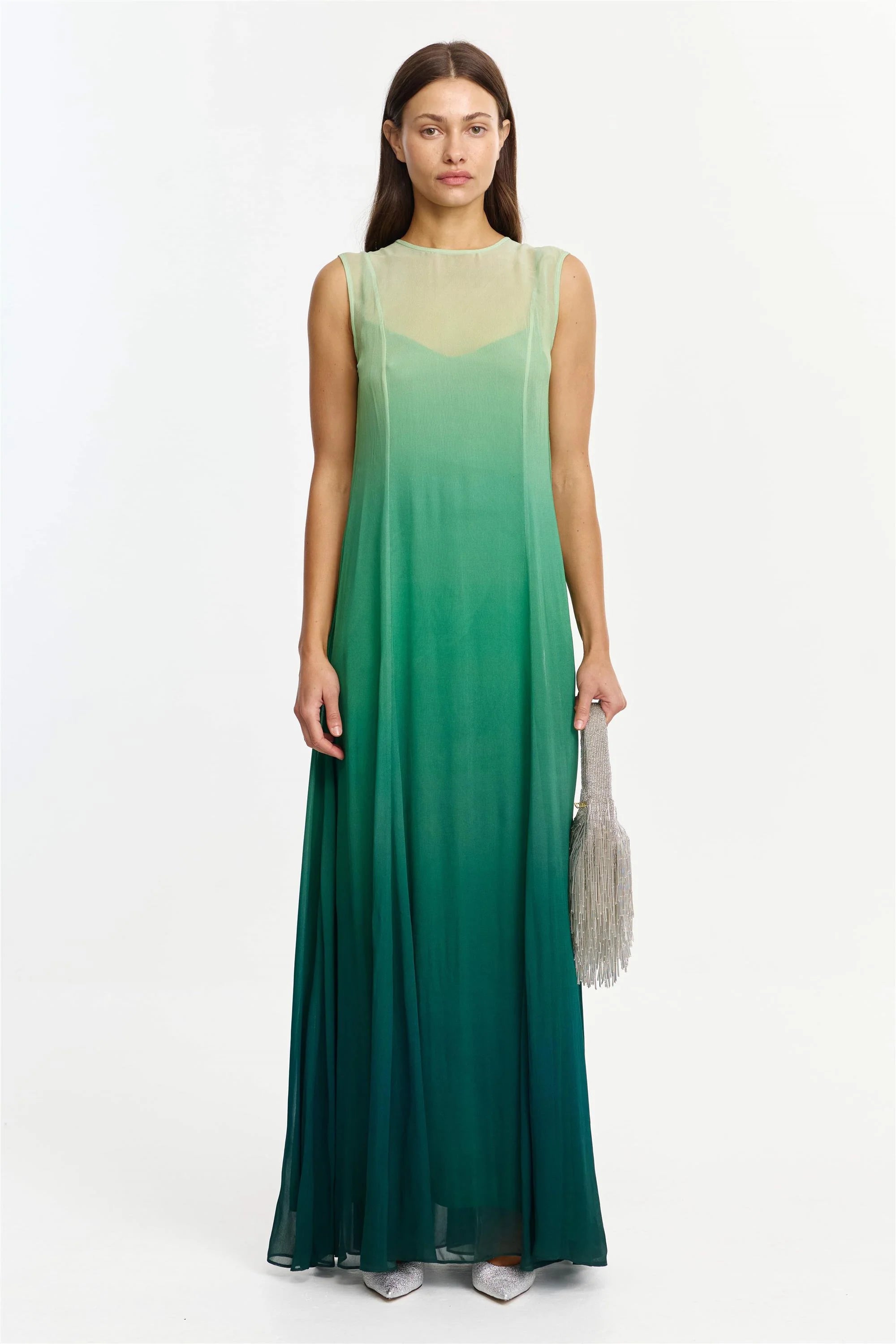 Bridle Long Sleeve Maxi Dress Emerald Ombre