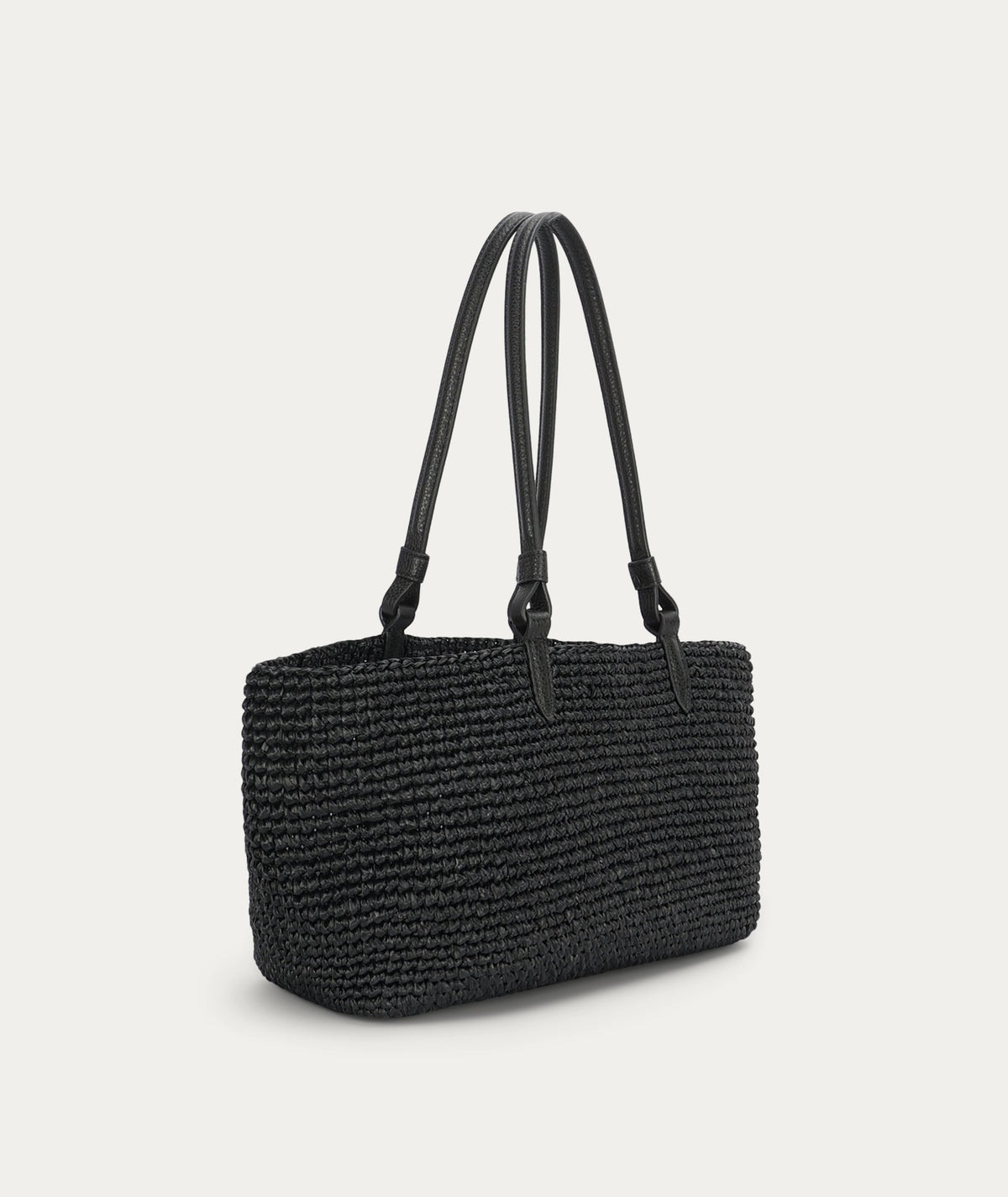 Medium Bandit Tote Black Raffia/Black