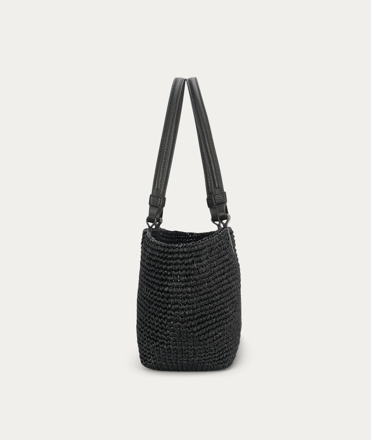 Medium Bandit Tote Black Raffia/Black