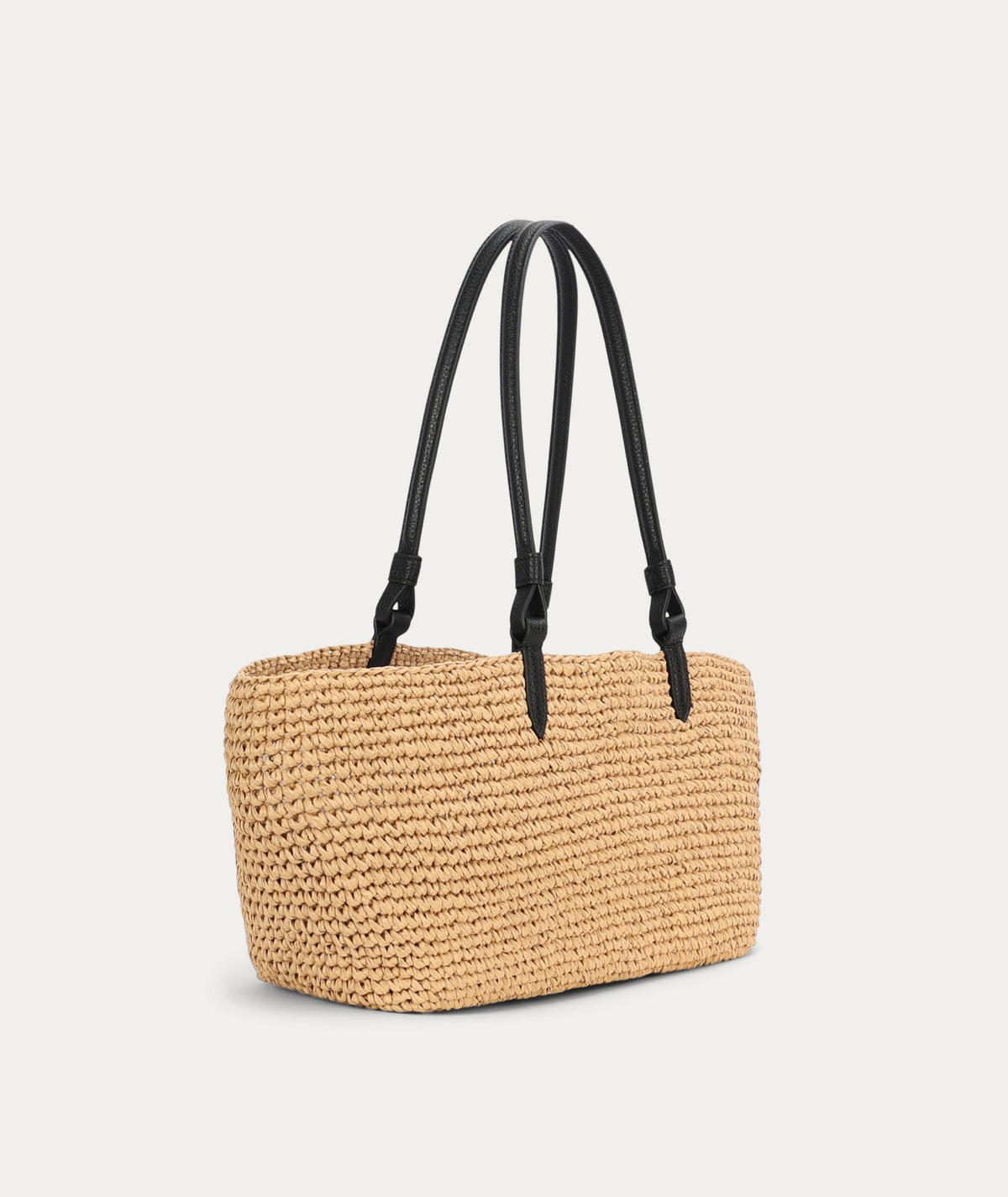 Medium Bandit Tote Natural Raffia/Black