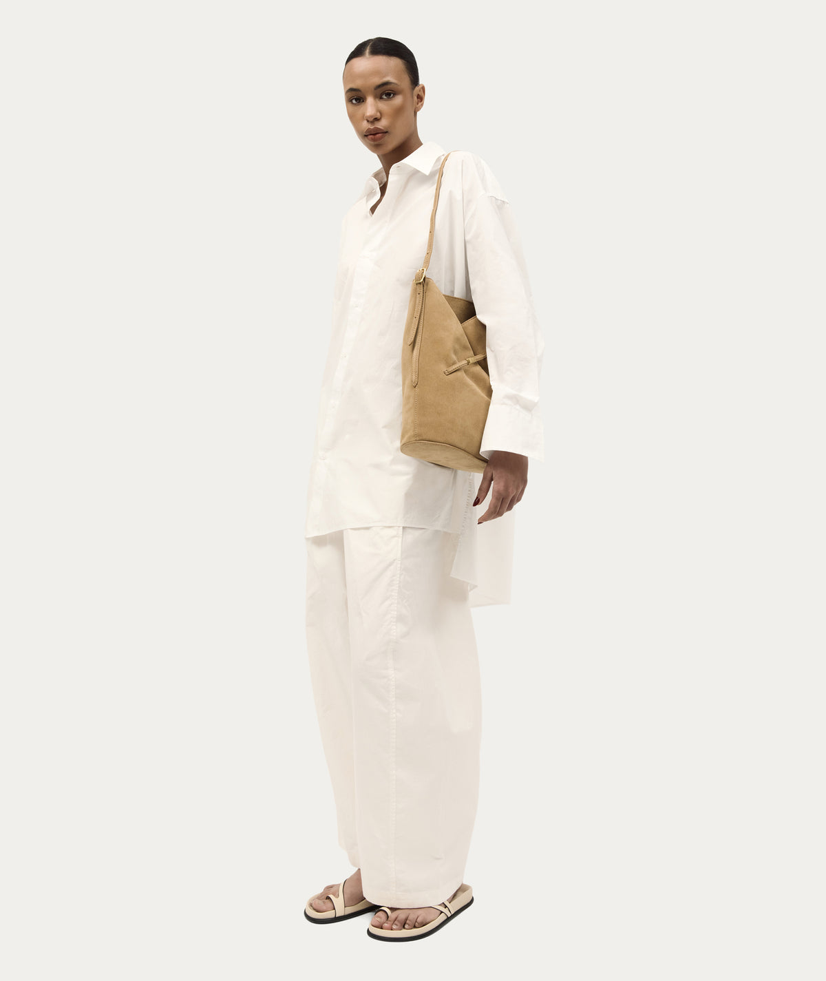 Clippity Tote Oat Suede