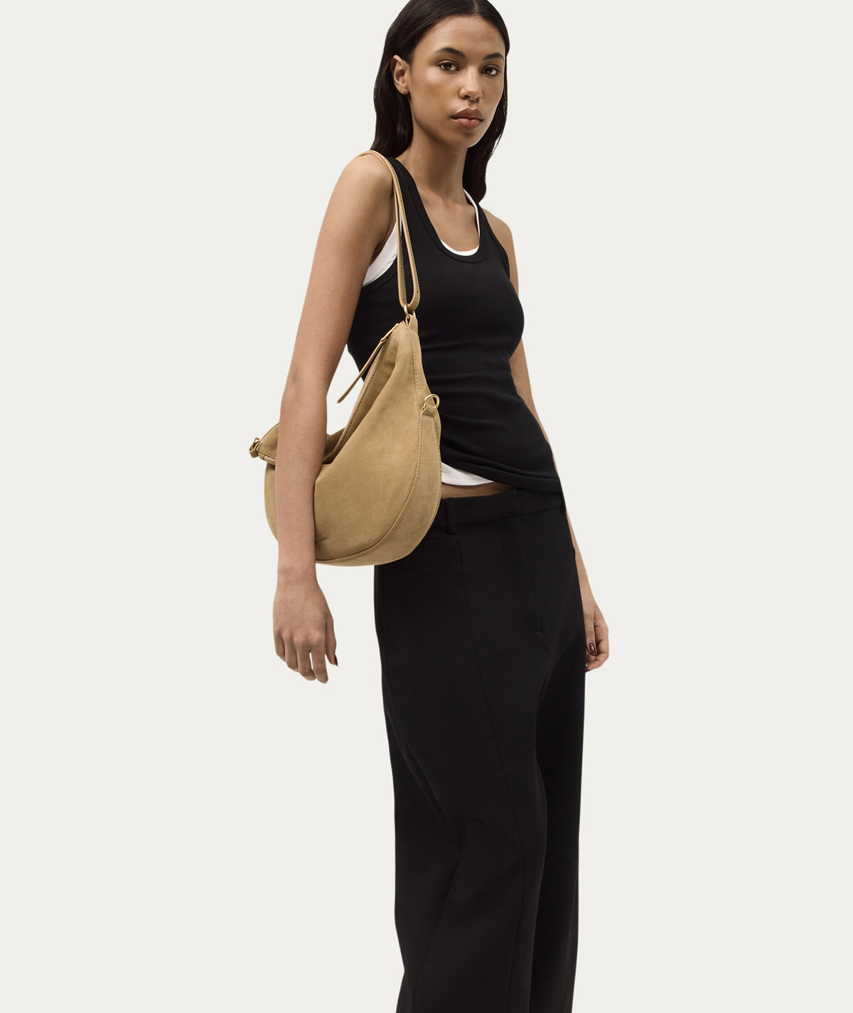 Leopard Hobo Oat Suede