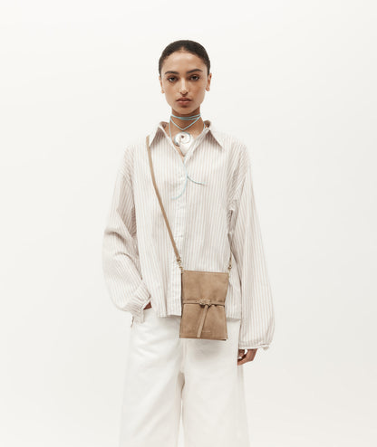 Mr Penny Pouchette Oat Suede