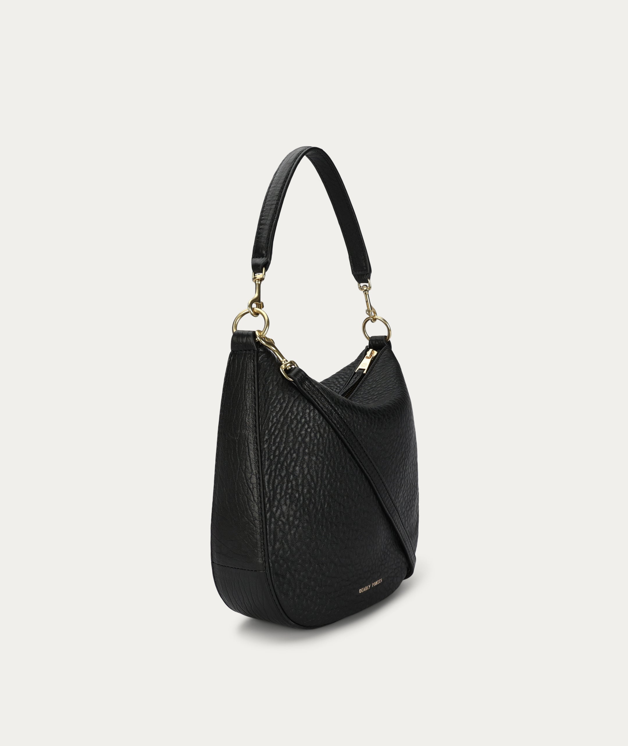 Medium Sling Bag Black Bulle/Brass