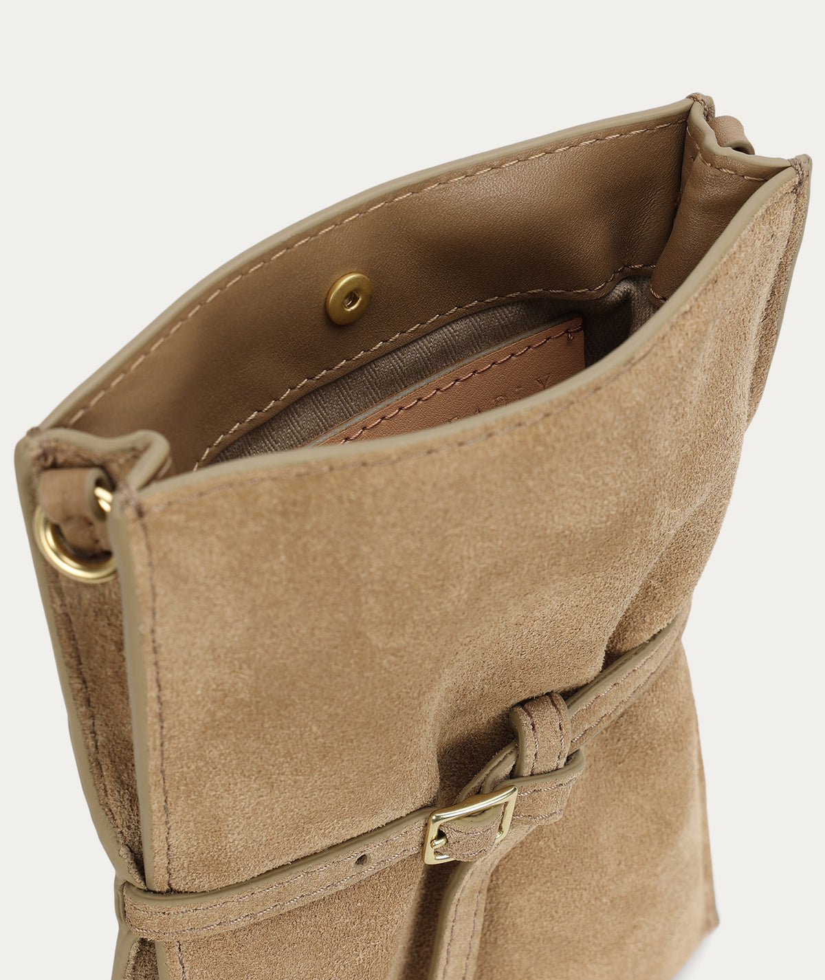 Penny Phone Pouch Oat Suede