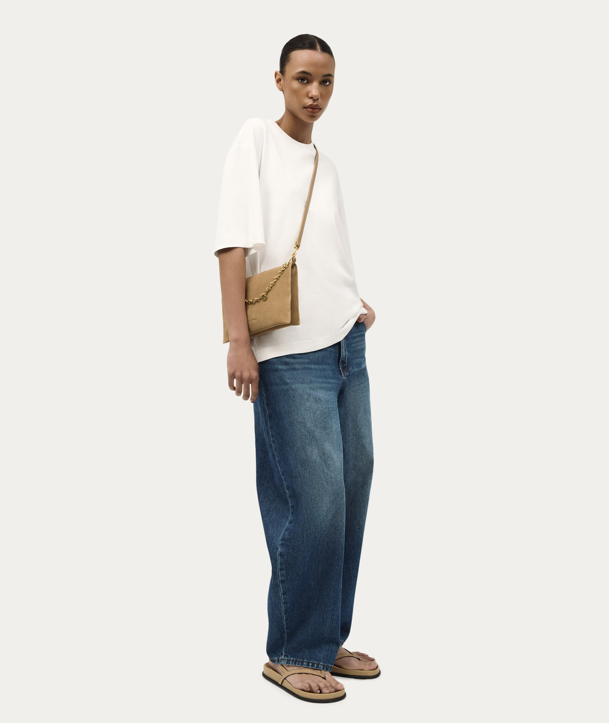 Siamese Bag Oat Suede
