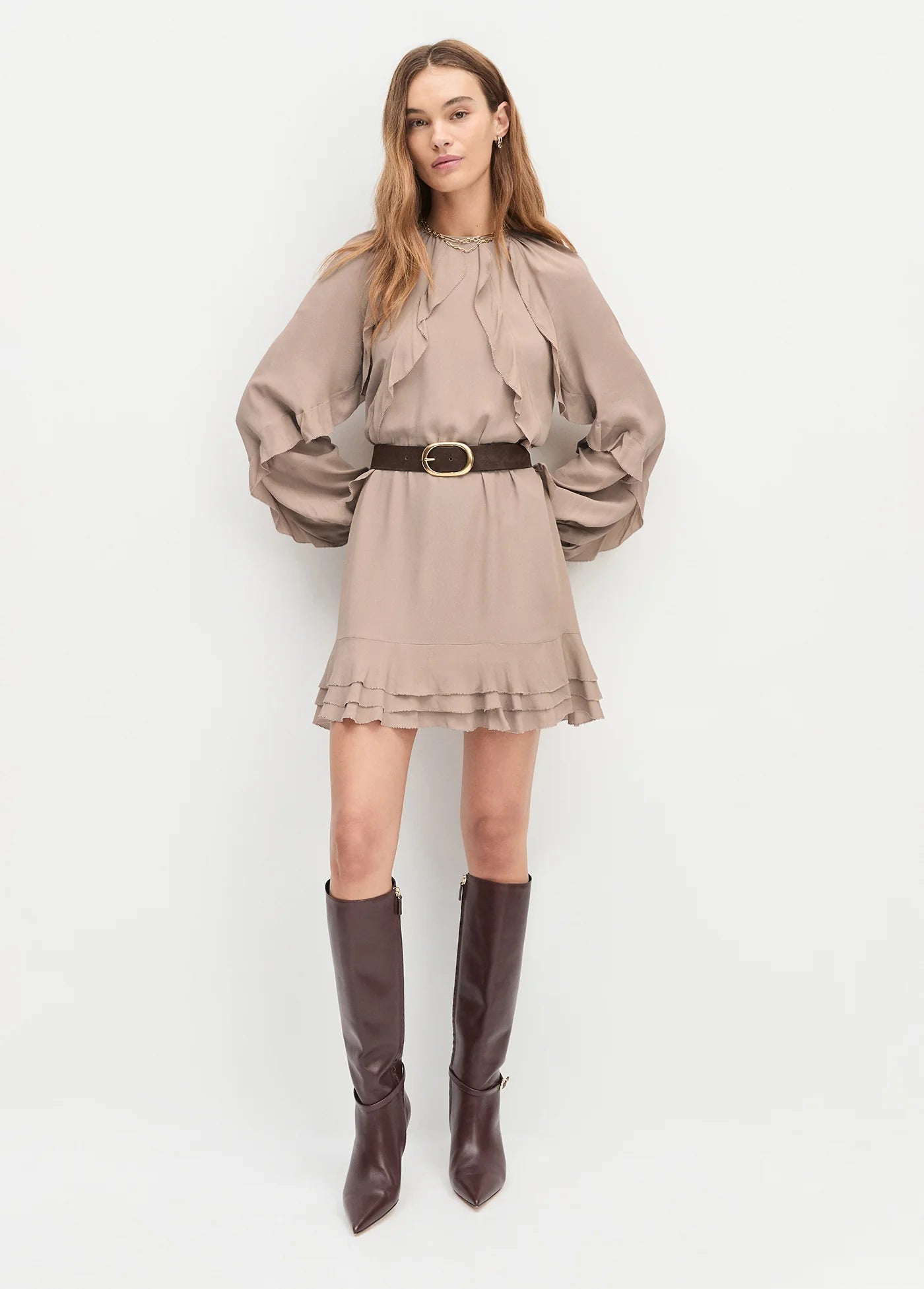 The Suede Jean Belt Chocolate