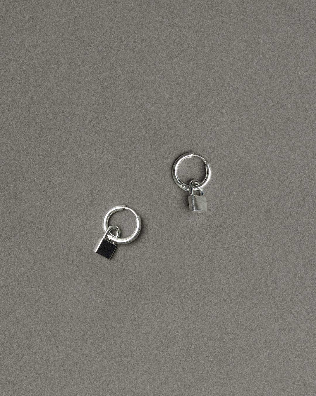 Locked Charm Earrings Sterling Silver