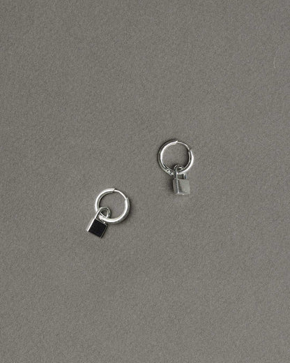 Locked Charm Earrings Sterling Silver