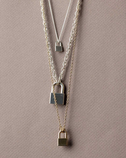 Locked Necklace Medium 23k Gold Plated