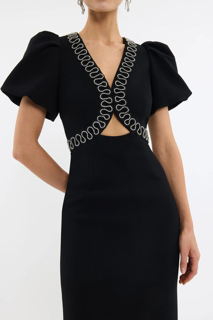 Nyx Puff Sleeve Midi Dress