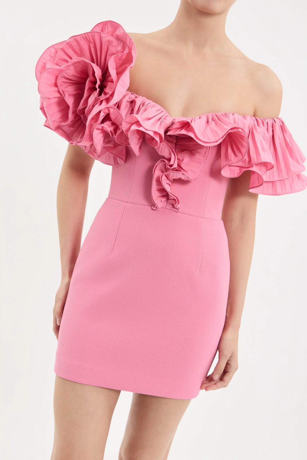 Preston Frill Mini Dress Pink