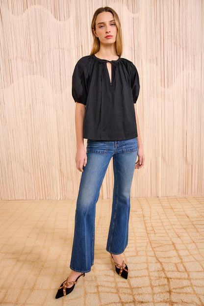 Loli Short Sleeve Blouse Noir