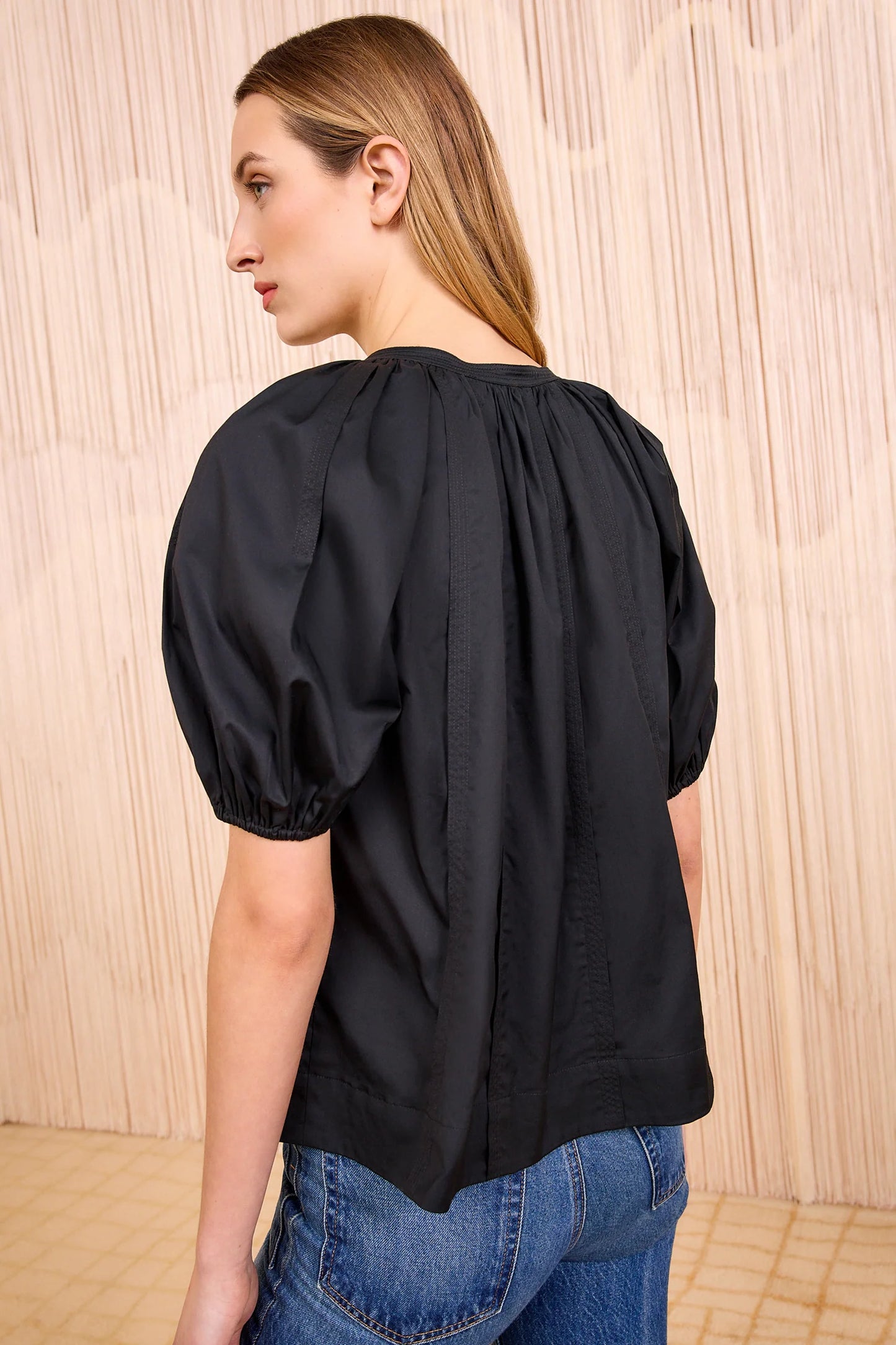 Loli Short Sleeve Blouse Noir