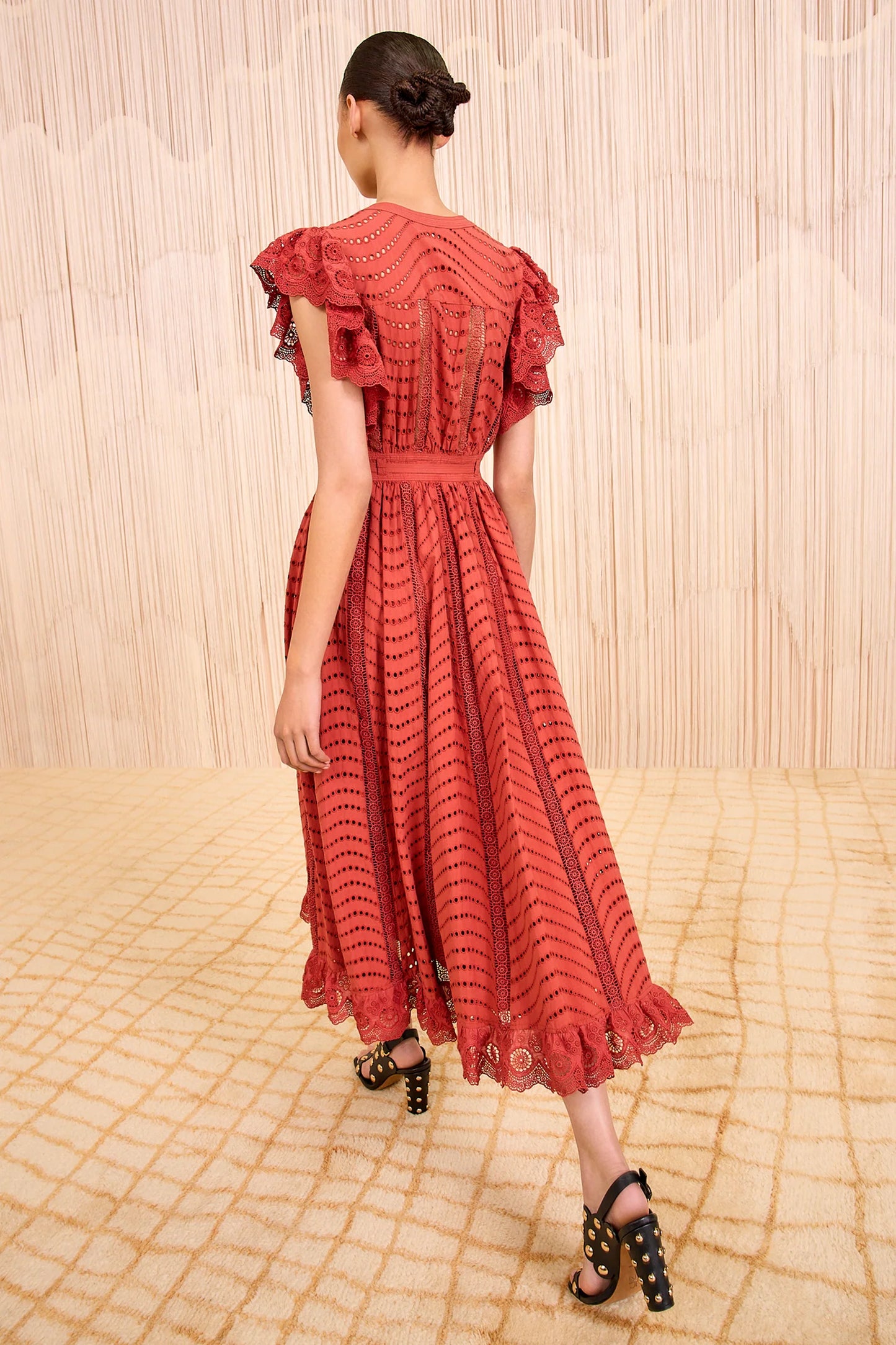 Olga Flutter Sleeve Midi Dress