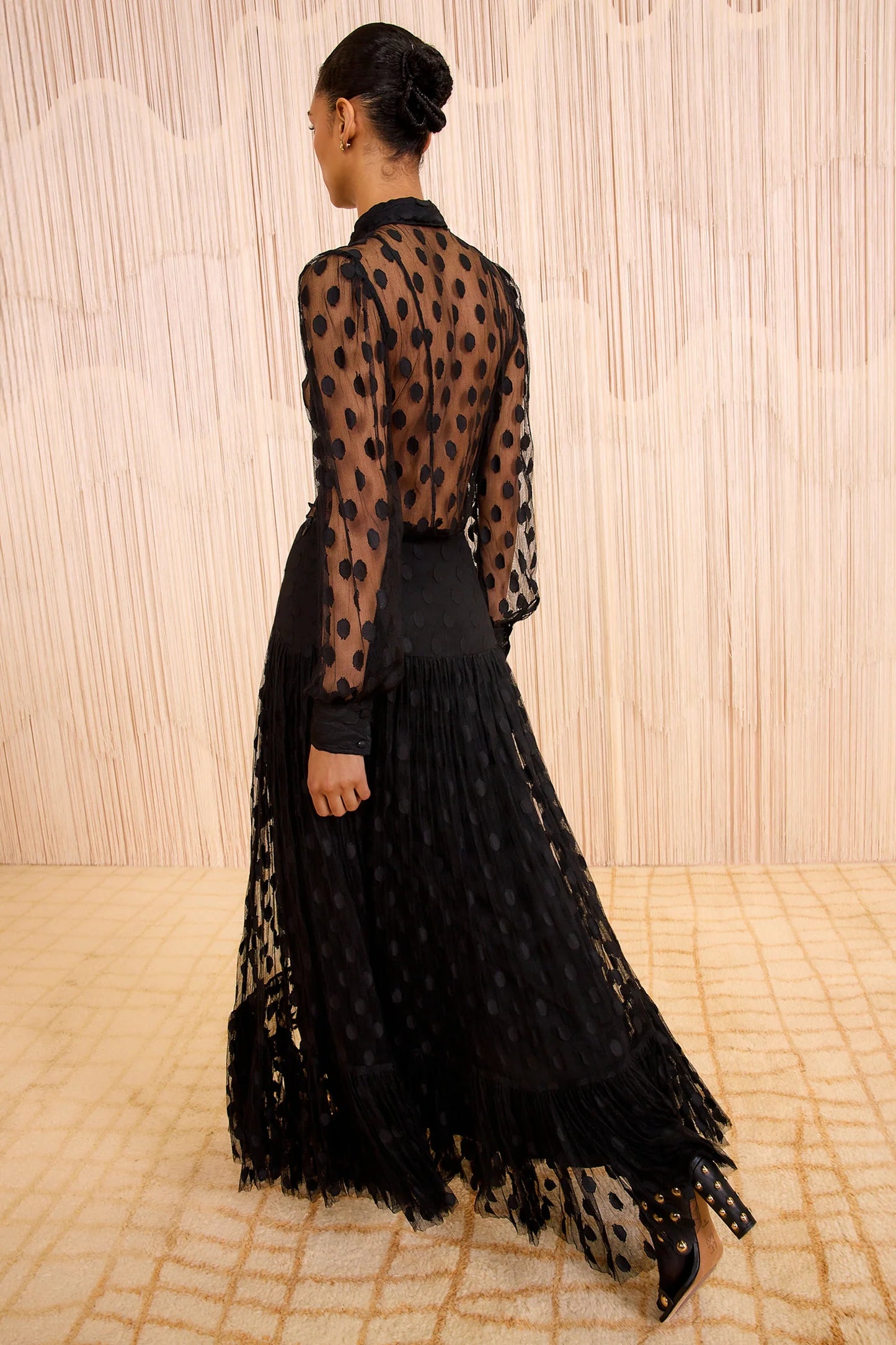 Vera Lace High Waist Maxi Skirt Noir