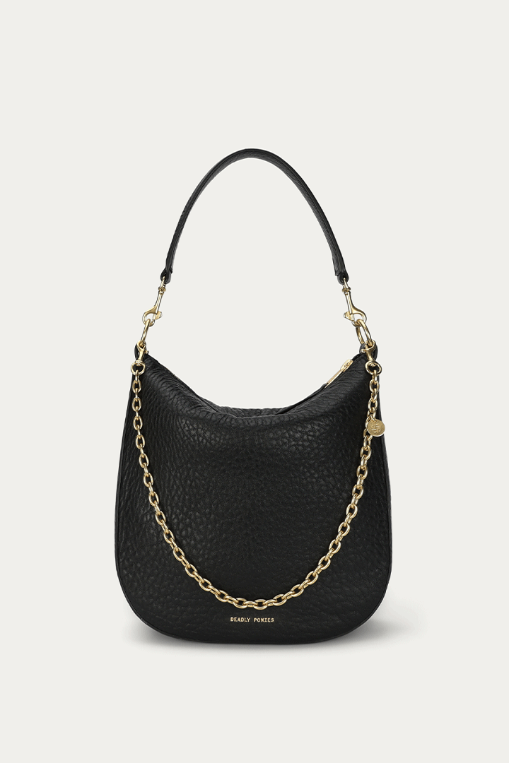 Medium Sling Bag Black Bulle/Brass