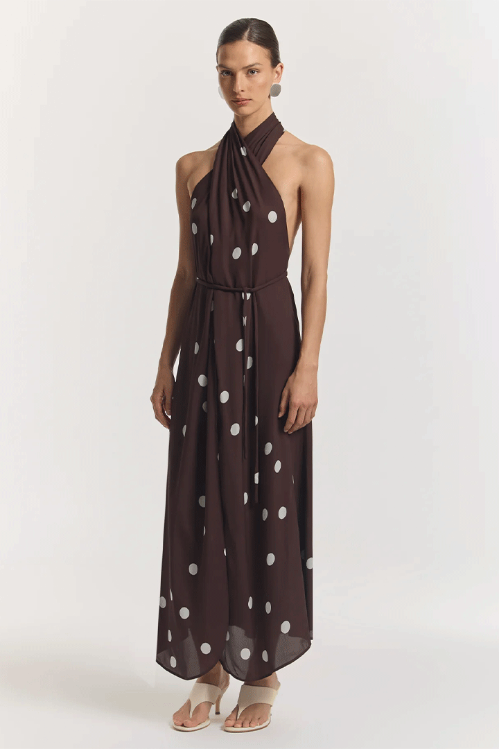 Awakening Dress Mahogany Spot