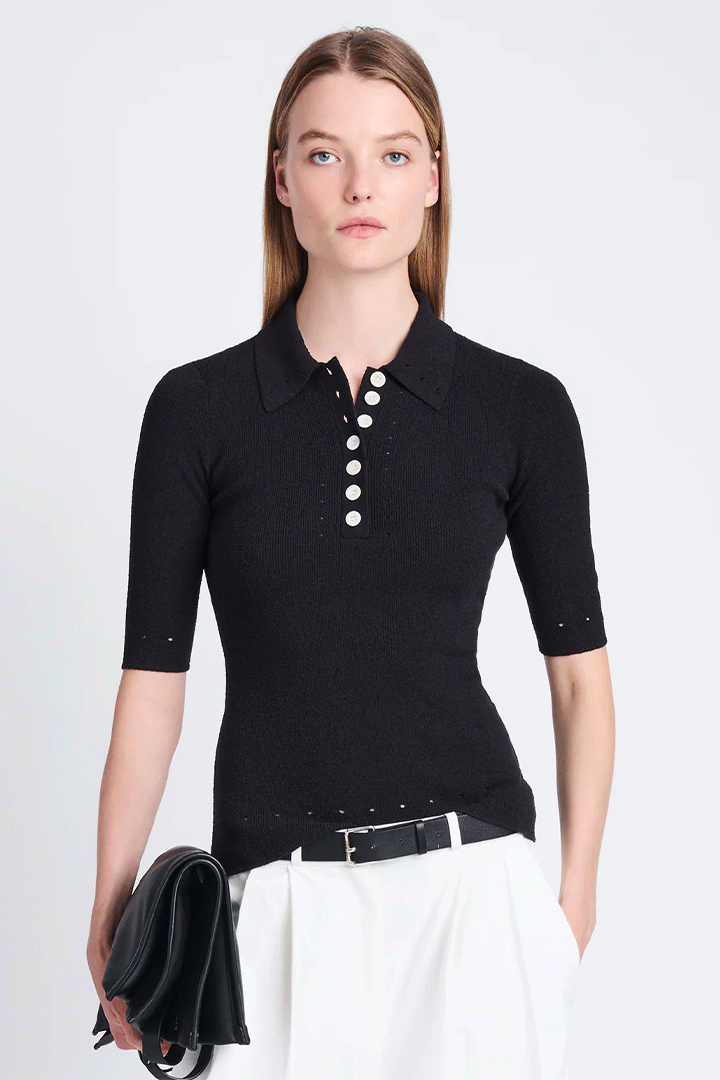 Spencer Knit Polo in Boucle Viscose