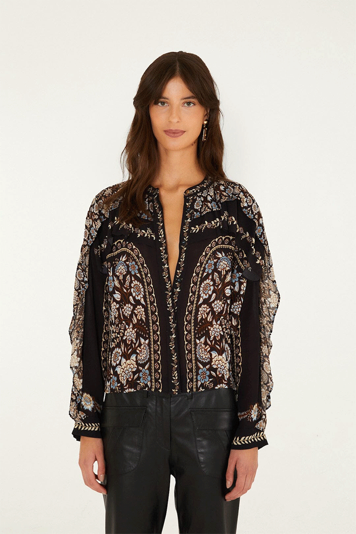 Daniela Black Long Sleeve Top