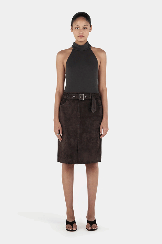 Casey Midi Leather Skirt