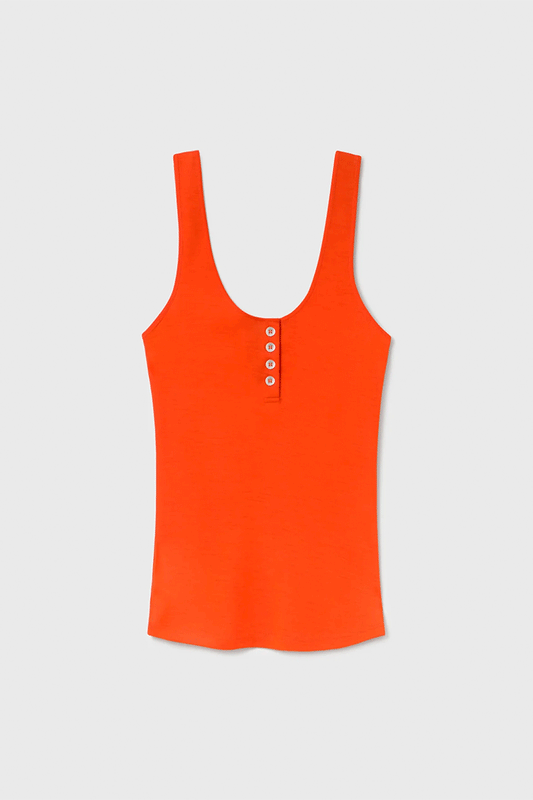 Merino Henley Tank Sunset
