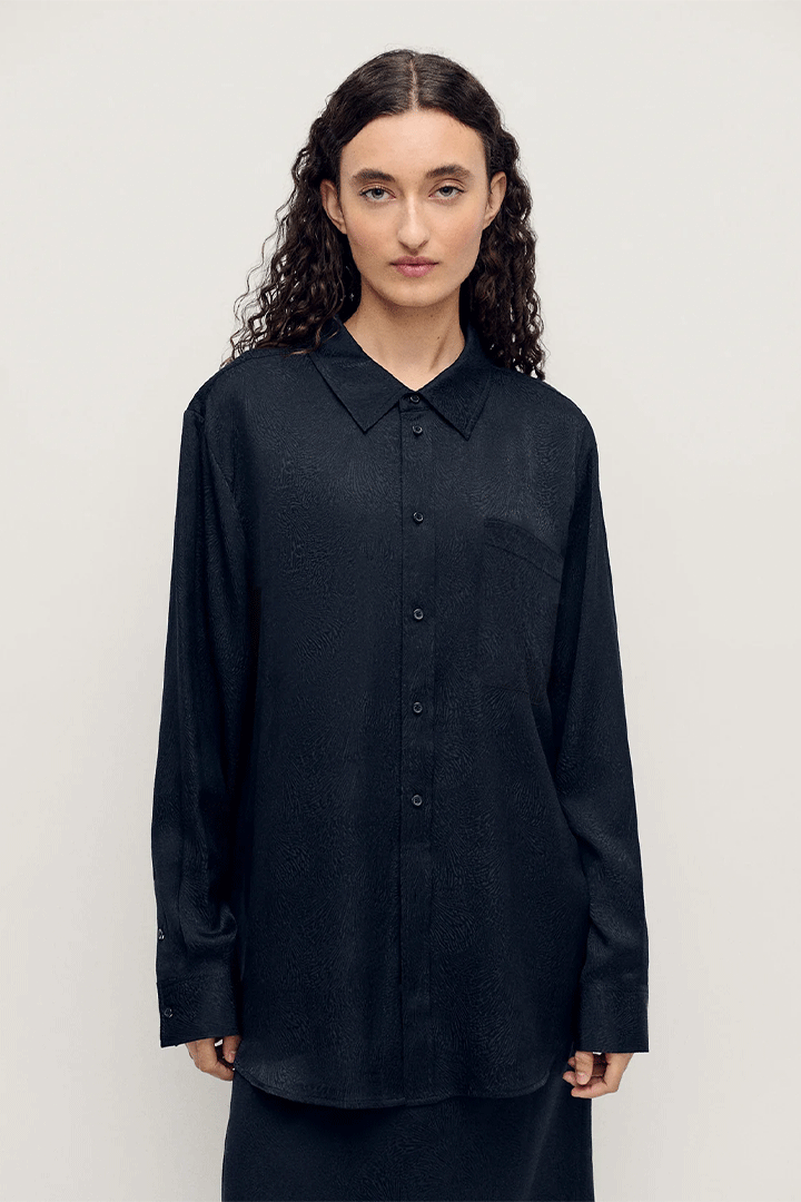 Boyfriend Shirt Coral Jacquard