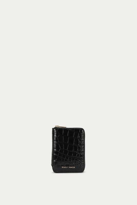 Mini Wallet Black Croc