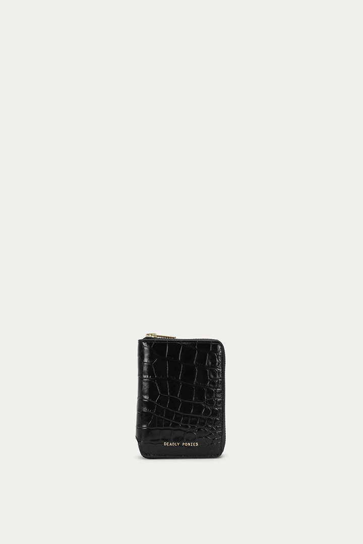 Mini Wallet Black Croc