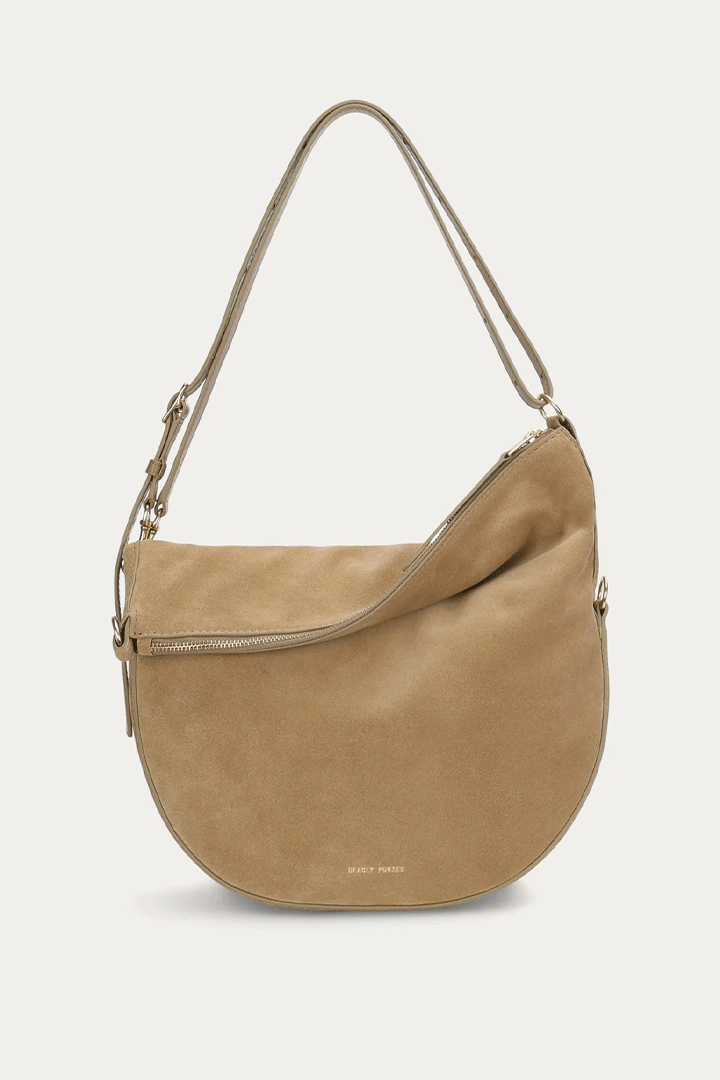 Leopard Hobo Oat Suede