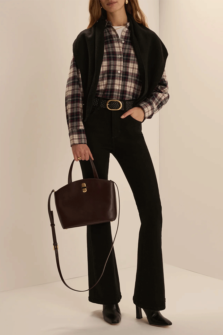Boyfriend Shirt Cream Plaid